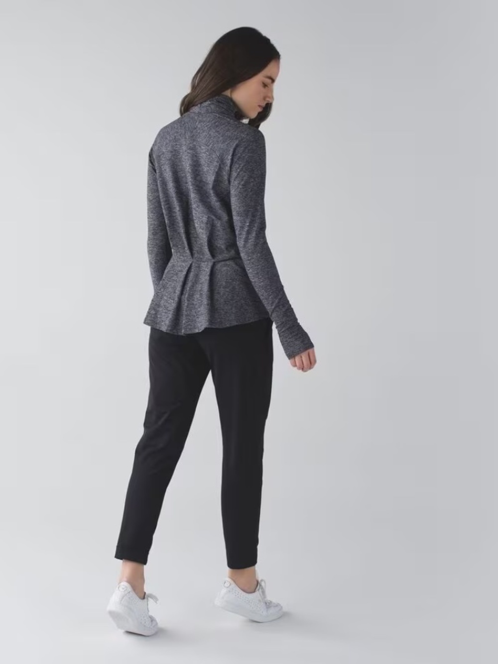 Lululemon Warm Your Core Long Sleeve Shirt Heathered Black Rulu -Estimate Size 6 - Picture 2 of 7